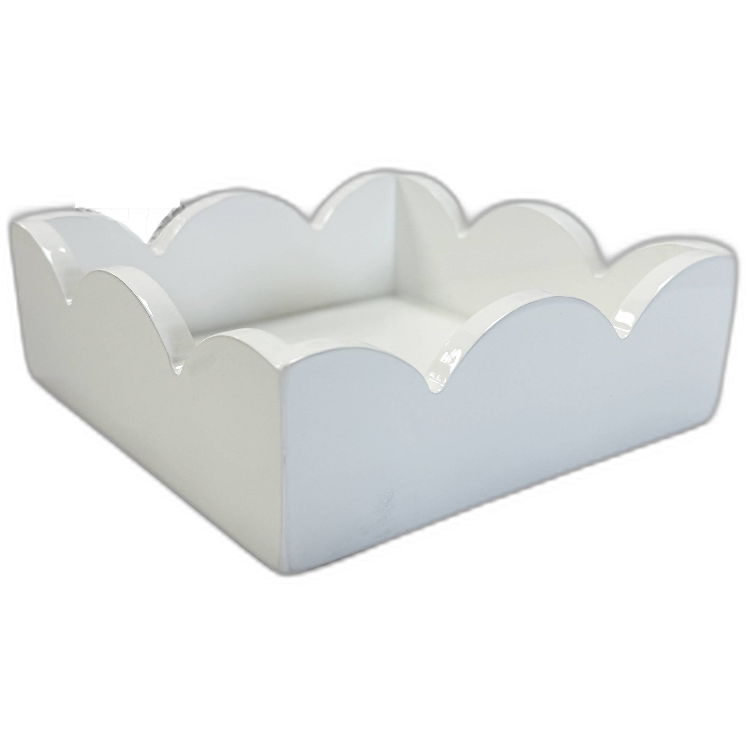 Scalloped Napkin Holder | White