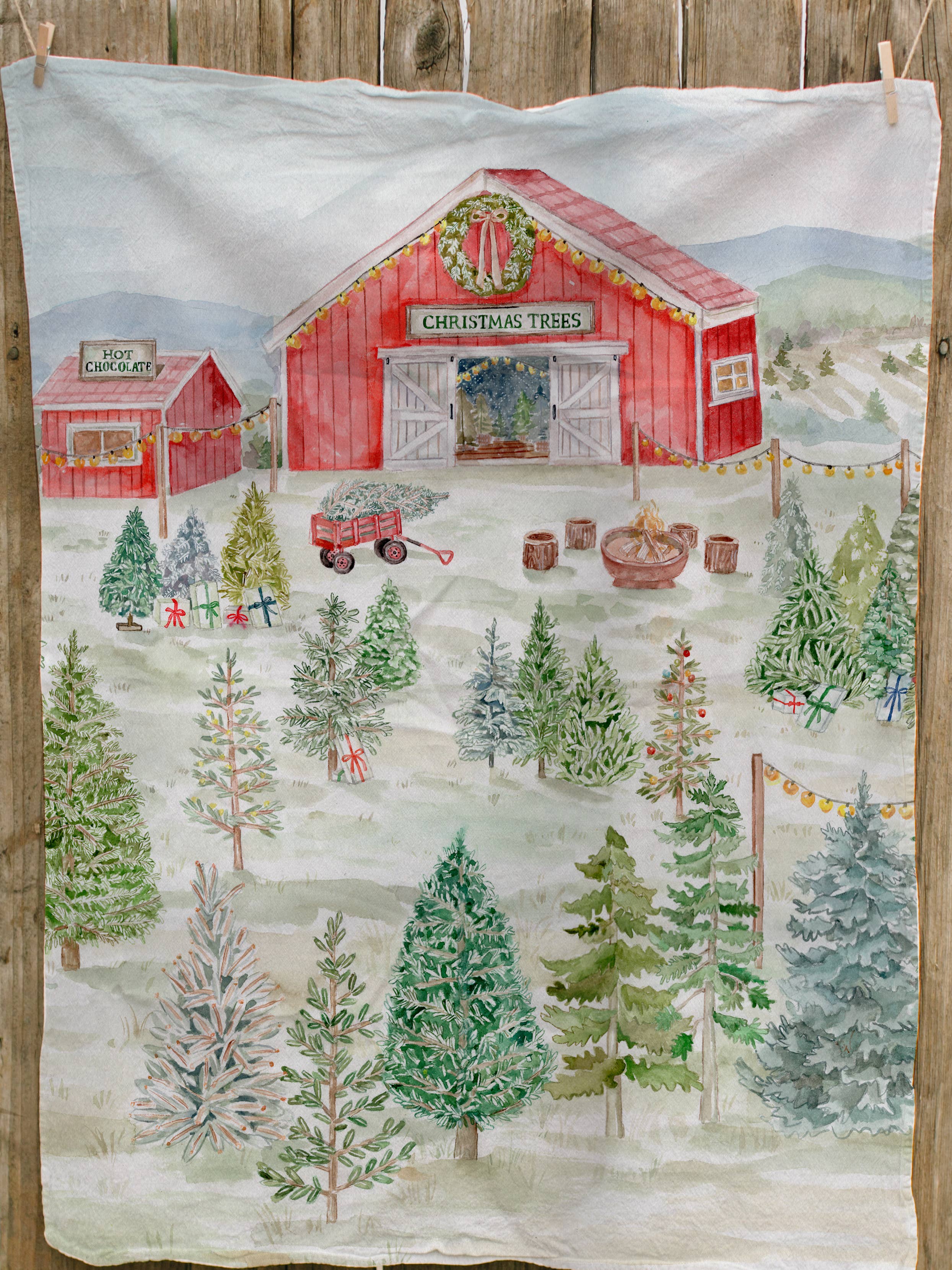 Christmas Tree Farm Tea Towel