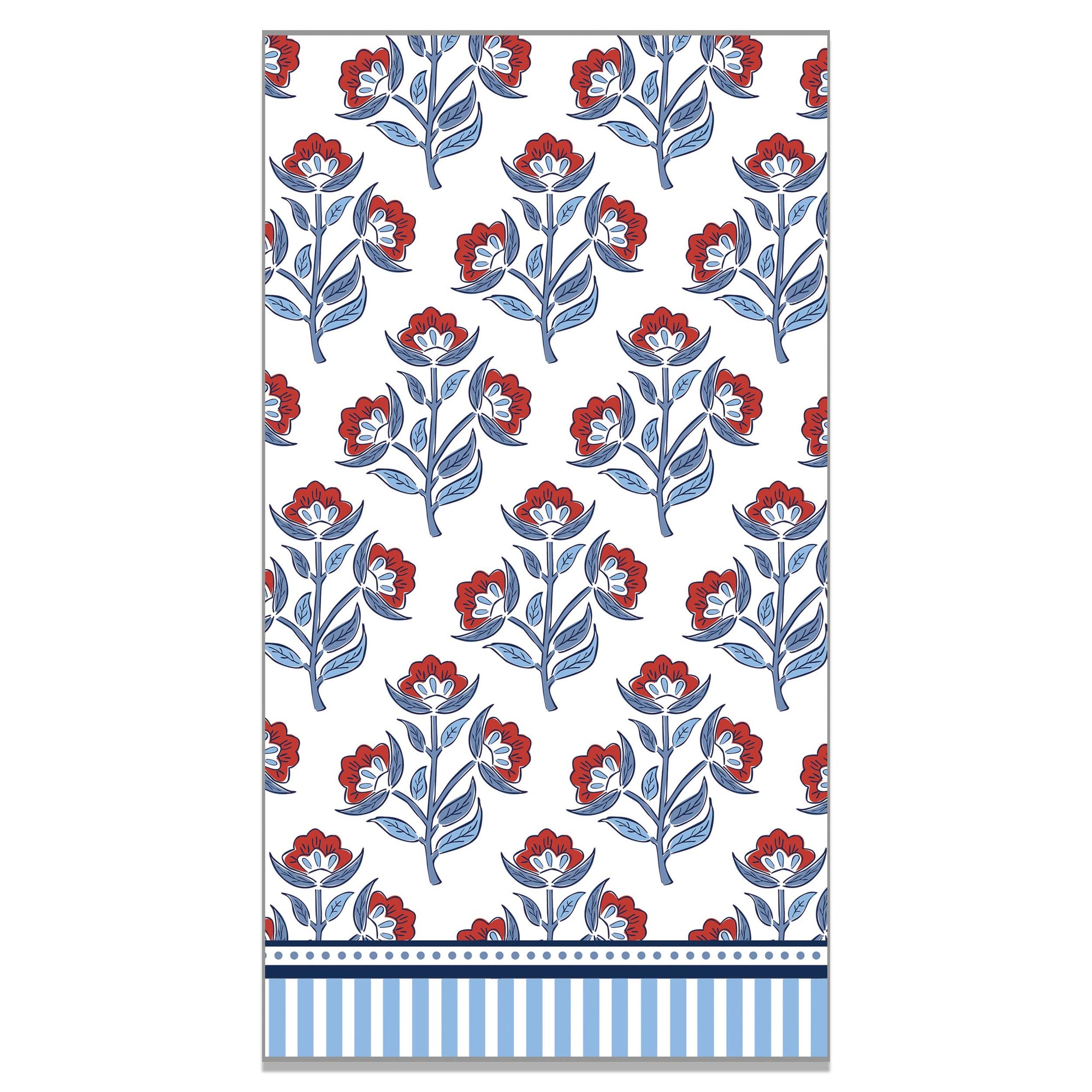 Paper Guest Towels | Red Floral Block Print