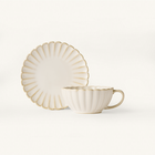 Scalloped Cafe Set | Cream
