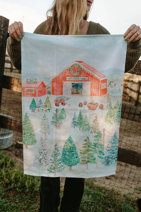 Christmas Tree Farm Tea Towel