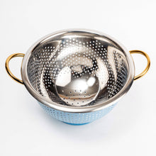 Steel Colander Blue
