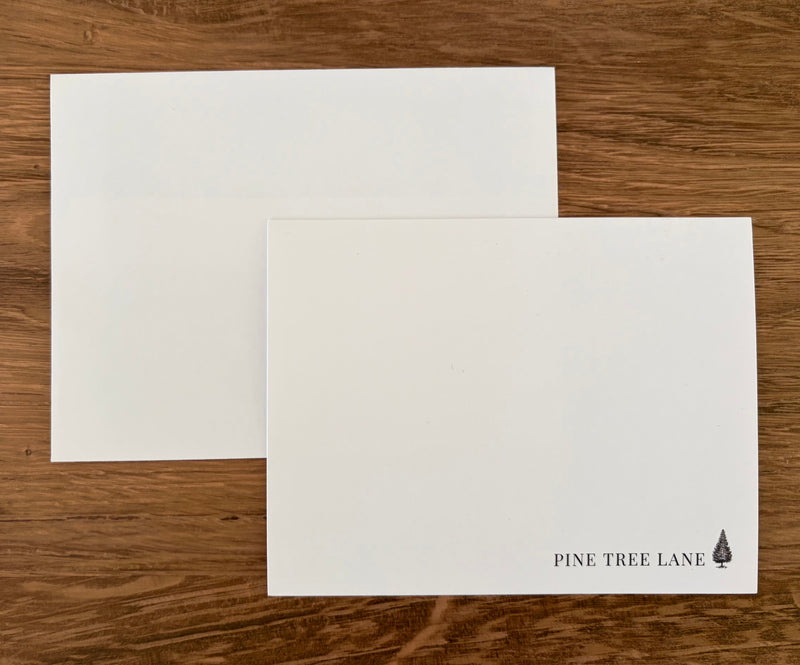 Custom Pine Tree Lane Notecard
