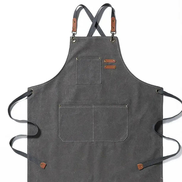Light Gray Canvas Cross Back Aprons