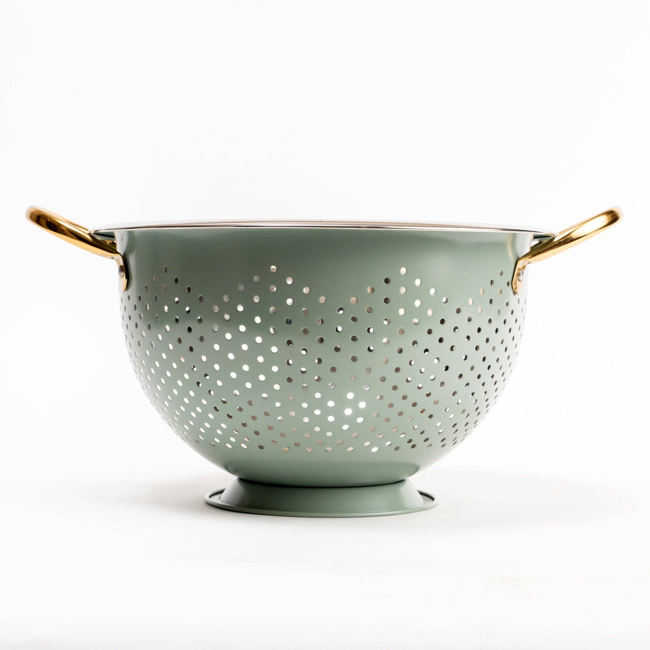 Green Steel Colander