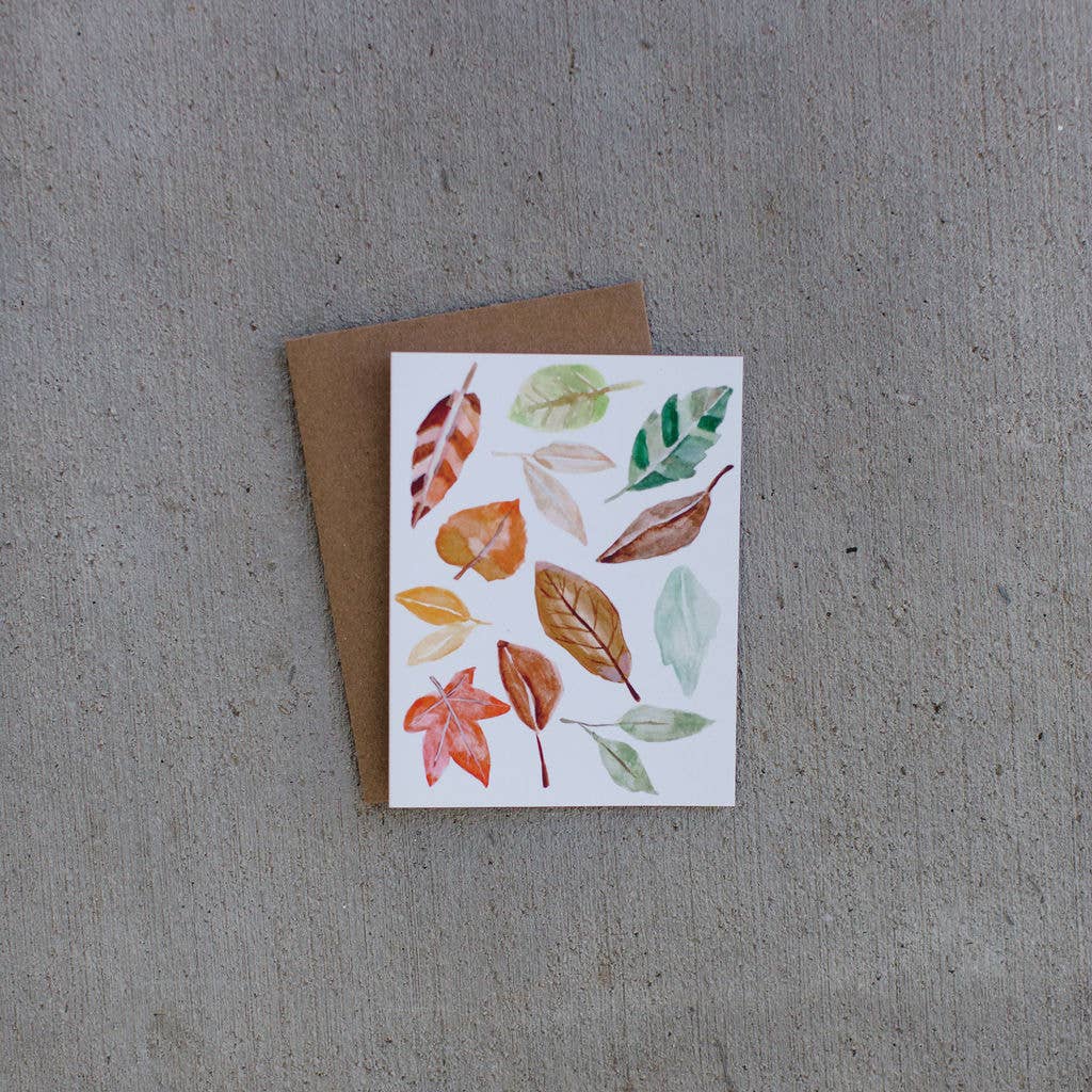 Autumn Falling Leaves Greeting Card